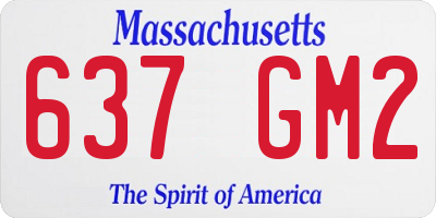 MA license plate 637GM2