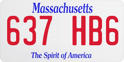 MA license plate 637HB6