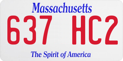 MA license plate 637HC2