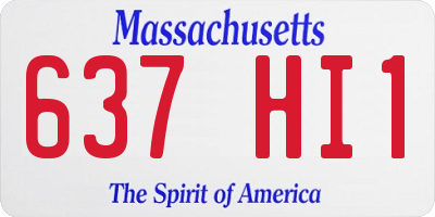 MA license plate 637HI1