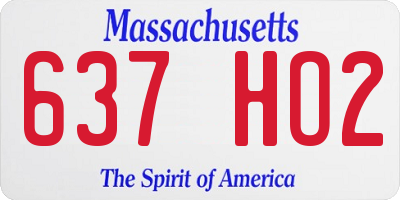 MA license plate 637HO2