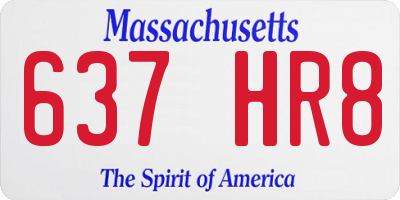 MA license plate 637HR8