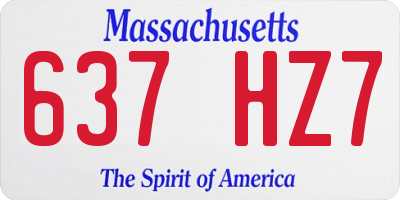 MA license plate 637HZ7