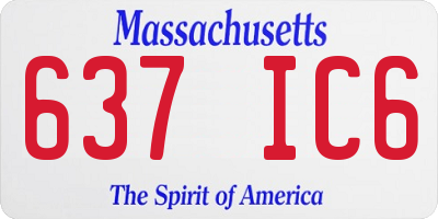 MA license plate 637IC6