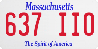 MA license plate 637II0