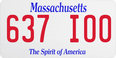 MA license plate 637IO0