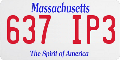 MA license plate 637IP3