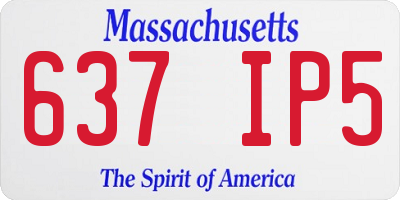 MA license plate 637IP5