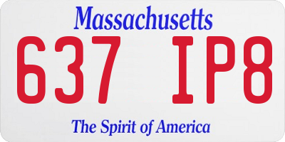 MA license plate 637IP8