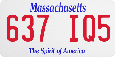 MA license plate 637IQ5