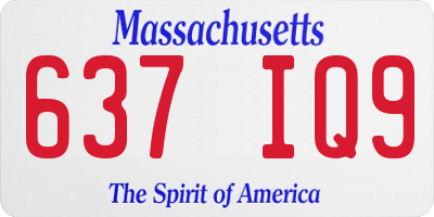 MA license plate 637IQ9