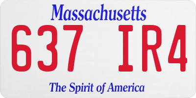 MA license plate 637IR4