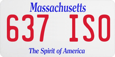 MA license plate 637IS0