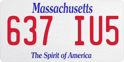 MA license plate 637IU5