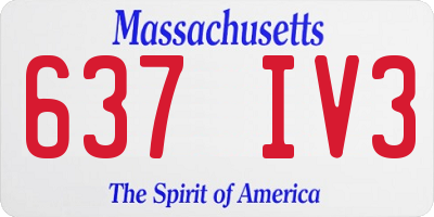 MA license plate 637IV3