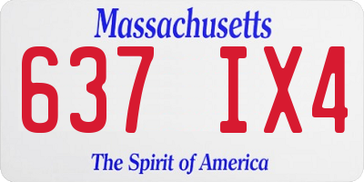 MA license plate 637IX4