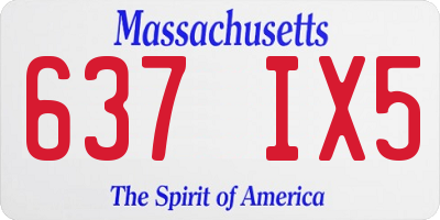 MA license plate 637IX5