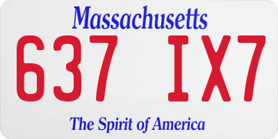 MA license plate 637IX7
