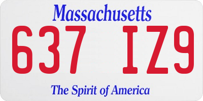 MA license plate 637IZ9