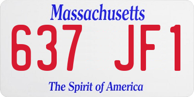 MA license plate 637JF1