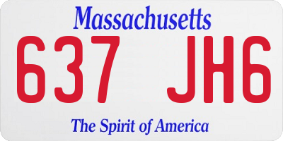MA license plate 637JH6