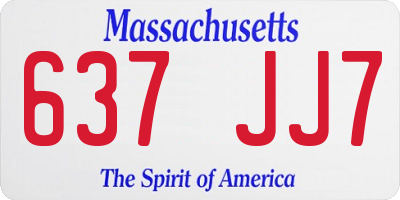 MA license plate 637JJ7