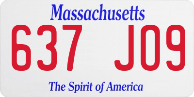 MA license plate 637JO9