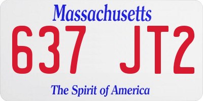 MA license plate 637JT2