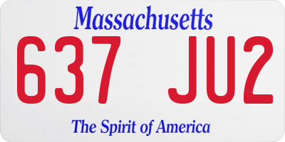 MA license plate 637JU2