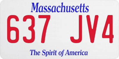 MA license plate 637JV4