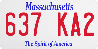 MA license plate 637KA2