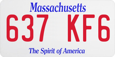 MA license plate 637KF6