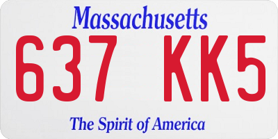 MA license plate 637KK5