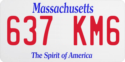 MA license plate 637KM6