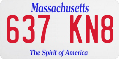 MA license plate 637KN8
