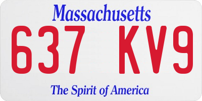 MA license plate 637KV9