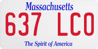 MA license plate 637LC0