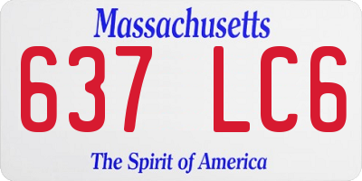 MA license plate 637LC6