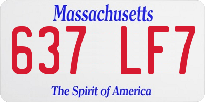 MA license plate 637LF7