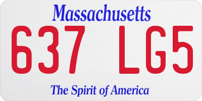 MA license plate 637LG5