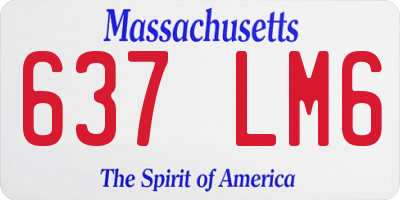 MA license plate 637LM6