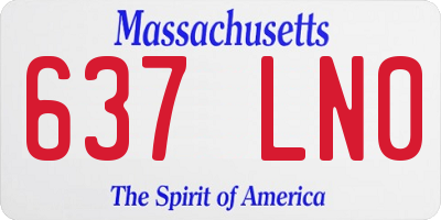 MA license plate 637LN0