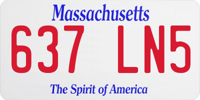 MA license plate 637LN5