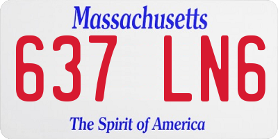 MA license plate 637LN6