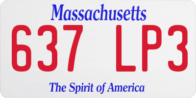 MA license plate 637LP3