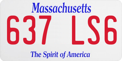 MA license plate 637LS6