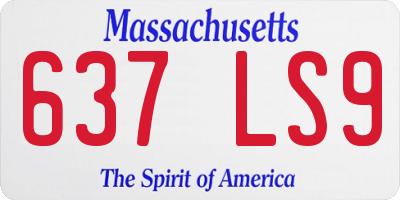 MA license plate 637LS9