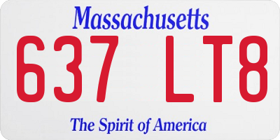 MA license plate 637LT8
