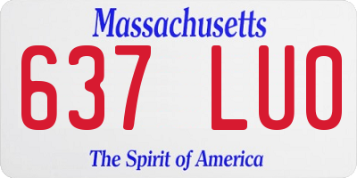 MA license plate 637LU0