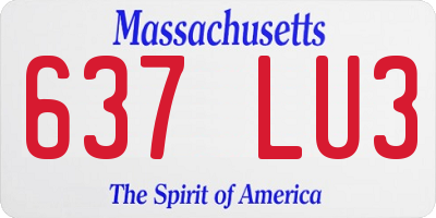 MA license plate 637LU3